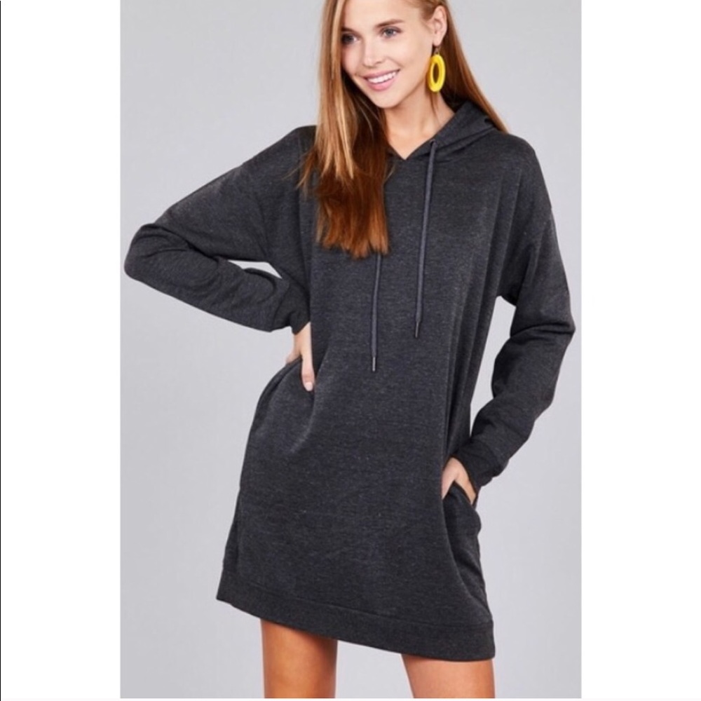Black Hoodie Dress - Picture 2 of 6